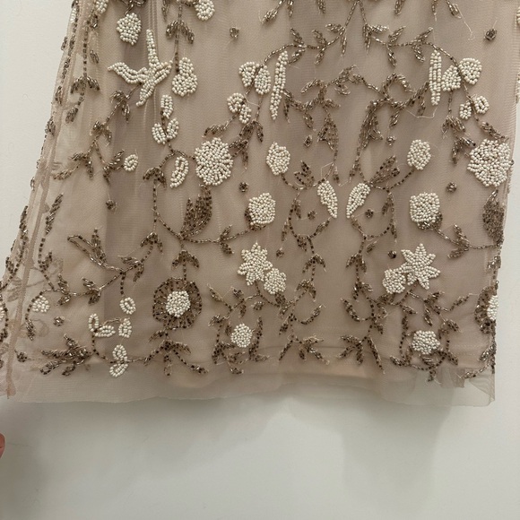Aidan Mattox, size 0, cream with beads, slip underneath - Picture 7 of 8